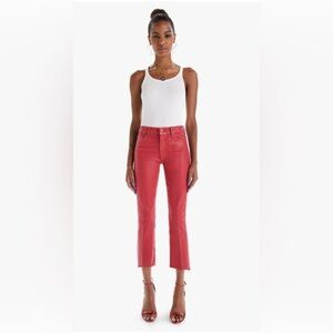 MOTHER DENIM INSIDER CROP/STEP FRAY/Size-25/ NWT/NEW YEARS RED